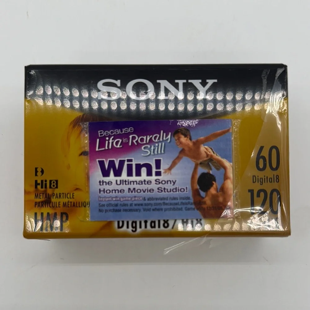 Sony 8mm Digital8 Hi8 Blank Tape 60/120 min New Sealed Cassettes 2 Pack